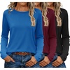 image:imageEkouaer 3 Pack Long Sleeve Shirts for Women Crew Neck Thermal Tops Lightweight Base Layer Undershirt Tees 2025 SXXLBlackMaroonBlue