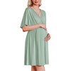 image:imageEkouaer 3 in 1 Labor and Delivery Gown for Hospital Short Sleeve Maternity Nursing Dress Nightgown Postpartum SleepwearLight Green