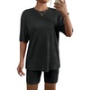 image:imageEkouaer Biker Short Sets Women 2 Piece Outfits Shorts Lounge Sets Oversized Shirt Sweatsuits Set
