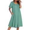 image:imageEkouaer House Dress for Women with Pockets Short Sleeve Moo Moos Plus Size Nightgowns Floral Print Mumu DressesGreen