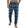 image:imageEkouaer Mens Pajama Pants Ultra Lightweight Pjs Bottoms Soft Sleep Jogger Pants with Pocket DrawstringGreen Plaid