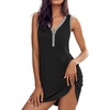 image:imageEkouaer Nightgowns for Women Cotton Night Gowns Tank Night Shirts Sleeveless Sleep Dress Button Sleep Shirts Henley SleepwearBlack