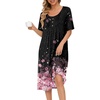 image:imageEkouaer Nightgowns for Women Short Sleeve House Dresses with Pockets Pleated Moo moos Floral Print Mumu DressCherry Blossoms