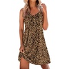 image:imageEkouaer Nightgowns for Women Sleeveless Sleep Shirt Tank Night Gown V Neck Chemise Pleated Night Shirt Soft Sleep DressLeopard Print