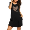 image:imageEkouaer Nightgowns for Women Soft Sleep Shirts with Pockets Short Sleeves Printed Crewneck NightshirtBlack Leopard