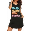 image:imageEkouaer Nightgowns for Women Soft Sleep Shirts with Pockets Short Sleeves Printed Crewneck NightshirtBlack Ma Ma Mummy