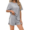 image:imageEkouaer Pajama Set for Women Bamboo Viscose Pjs Set Ultra Soft Short Sleeve Sleepwear 2 Piece Lounge Sets SXXLLight Grey