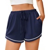 image:imageEkouaer Pajama Shorts for Women 2026 Soft Sleep Shorts Casual Lounge Shorts Comfy Pj Bottoms with PocketsNavy Blue