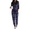 image:imageEkouaer Pajamas For Women Comfy Long Sleeve Jogger Set Lounge Pjs Set With PocketsTeddy Bear Navy