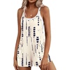 image:imageEkouaer Rompers for Women Summer Casual Sleeveless Short Overalls Boho Spaghetti Strap Shorts Jumpsuit with PocketsBeige Tiedye