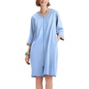 image:imageEkouaer Women Zipper Robe 34 Sleeve Nightgowns Lightweight Short Bathrobe with Pockets S3XL
