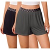 image:imageEkouaer Womens 2 Pack Pajama Shorts 2026 Comfy Elastic Waist Sleep Shorts Bamboo Viscose Soft Pj Bottoms with PocketsBlackdark Gray