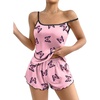 image:imageEkouaer Womens Cami Pajama Sets 2 Piece Cute Print Pjs Soft Tank Top amp Elastic Waist Shorts Camisole Lounge SetPink Butterfly