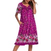 image:imageEkouaer Womens House Dress with PocketsDeep Purple Floral
