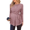 image:imageEkouaer Womens Maternity Shirts Long Sleeve Pregnancy Tops Casual Ribbed Knit Winter Pregnant BlousesPink