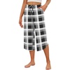 image:imageEkouaer Womens Pajama Pants Capri 2026 Wide Leg Lounge Pj Pants Summer Comfy Drawstring Pajama Bottoms with PocketsBlack Plaid