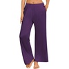 image:imageEkouaer Womens Pajama Pants with Pockets Comfy Casual Wide Leg Yoga Pants Soft Stretch Pajama Bottoms Black SmallDark Purple