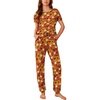image:imageEkouaer Womens Pajama Sets Short Sleeve Lounge Sets for Women Printed Jogger Pajama Set 2 Piece Pj Sets With Pockets SXXLOrange Halloween Pattern