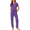 image:imageEkouaer Womens Pajama Sets Short Sleeve Lounge Sets for Women Printed Jogger Pajama Set 2 Piece Pj Sets With Pockets SXXLPurple Halloween Pattern