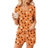 image:imageEkouaer Womens Pajama Sets Short Sleeve Pajamas for Women Sets Soft Lounge Sets Casual V Neck Sleepwear PJSHalloween