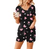 image:imageEkouaer Womens Pajama Sets Short Sleeve Pajamas for Women Sets Soft Lounge Sets Casual V Neck Sleepwear PJSPink Heart