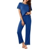 image:imageEkouaer Womens Pajama Sets Short Sleeve Pj Sets with Long Pants 2 Piece Lounge Sets Soft Summer Sleepwear SXXLSky Blue