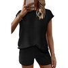 image:imageEkouaer Womens Pajamas Cap Sleeve Knit Lounge Set 2 Piece Soft Pjs Loungewear Sweater Sets