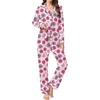image:imageEkouaer Womens Pajamas Set 2 Piece Button Down Pjs Soft Long Sleeve Top and Pants Sleepwear Set Lounge SetsPanting Rose
