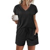image:imageEkouaer Womens Pajamas Short Sleeve Summer Pj Set V Neck 2 Piece Loungewear Sleepwear SXXL