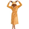 image:imageEkouaer Womens Robe Cute Animal Bathrobes Full Length Soft House Coat with Hood for Adult SXXLYellow Ocher Elk