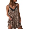 image:imageEkouaer Womens Satin Silk Nightgown V Neck Sexy Nightdress Tank Sleeveless Sleepshirt Lace Sleep Dress Nightwear SXXXLLeopard