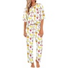 image:imageEkouaer Womens Satin Silky Pajama Set Short Sleeve Shirt with Long Pajama Pant Set Soft PJ LoungewearTropical Fruit