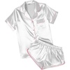 White With Pink Piping