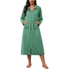 image:imageEkouaer Zipper Robes for Women Long Sleeve Lightweight House Coats with Pockets Zip Up Bathrobe Loungewear S3XLGreen