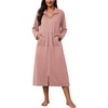 image:imageEkouaer Zipper Robes for Women Long Sleeve Lightweight House Coats with Pockets Zip Up Bathrobe Loungewear S3XLMisty Rose