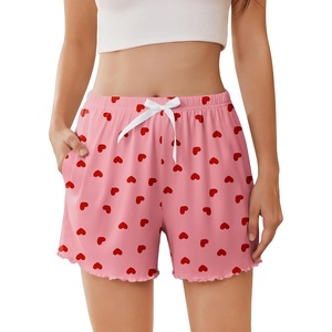 image:imageEkouaer 2 Pack Womens Pajama Shorts 2026 Summer Casual Lounge Sleep Short Ruffle Soft Comfy Pj Bottoms with PocketsLove