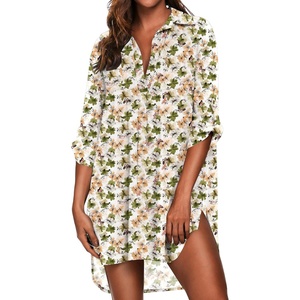 image:imageEkouaer Beach Cover Ups for Women Bikini Swimsuit Coverup Beach Dress ShirtFlower Butterfly