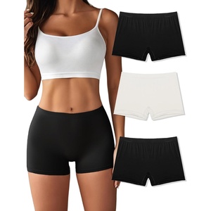 image:imageEkouaer Boyshort Panties Womens Soft Underwear Briefs Invisible Hipster 3 Pack Seamless Boxer Brief Panties SXXLAblackBlackWhite