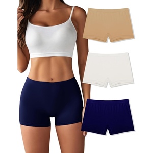 image:imageEkouaer Boyshort Panties Womens Soft Underwear Briefs Invisible Hipster 3 Pack Seamless Boxer Brief Panties SXXLAnavyWhiteNude