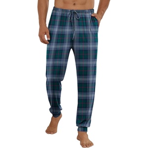 image:imageEkouaer Mens Pajama Pants Ultra Lightweight Pjs Bottoms Soft Sleep Jogger Pants with Pocket DrawstringGreen Plaid