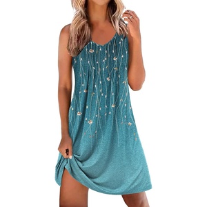 image:imageEkouaer Nightgowns for Women Sleeveless Sleep Shirt Tank Night Gown V Neck Chemise Pleated Night Shirt Soft Sleep DressSparkling Branches