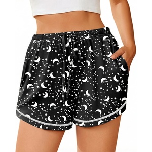 image:imageEkouaer Pajama Shorts for Women 2026 Soft Sleep Shorts Casual Lounge Shorts Comfy Pj Bottoms with PocketsBlack Moon