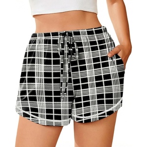 image:imageEkouaer Pajama Shorts for Women 2026 Soft Sleep Shorts Casual Lounge Shorts Comfy Pj Bottoms with PocketsBlack Plaid