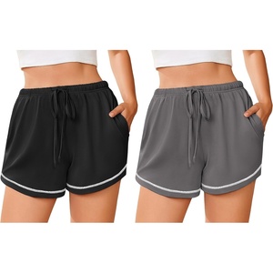 image:imageEkouaer Pajama Shorts for Women 2026 Soft Sleep Shorts Casual Lounge Shorts Comfy Pj Bottoms with PocketsBlack and Dark Grey