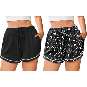 image:imageEkouaer Pajama Shorts for Women 2026 Soft Sleep Shorts Casual Lounge Shorts Comfy Pj Bottoms with PocketsBlack and Moon