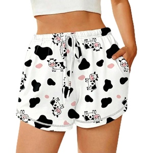 image:imageEkouaer Pajama Shorts for Women 2026 Soft Sleep Shorts Casual Lounge Shorts Comfy Pj Bottoms with PocketsWhite Cow