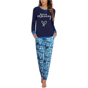 image:imageEkouaer Pajamas For Women Comfy Long Sleeve Jogger Set Lounge Pjs Set With PocketsCartoon Moon