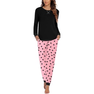 image:imageEkouaer Pajamas For Women Comfy Long Sleeve Jogger Set Lounge Pjs Set With PocketsLove Print