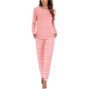 image:imageEkouaer Pajamas For Women Comfy Long Sleeve Jogger Set Lounge Pjs Set With PocketsPink Stripes