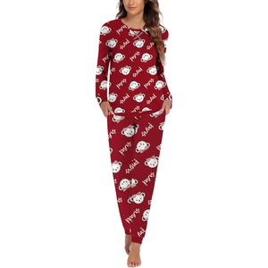 image:imageEkouaer Pajamas For Women Comfy Long Sleeve Jogger Set Lounge Pjs Set With PocketsTeddyred